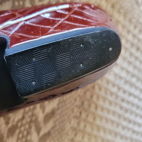 Selby Vintage Brown Leather Croc With Tassles Confort Flex Flats Size 6.5 - Picture 11 of 11